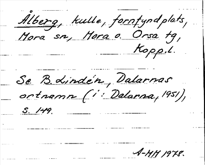 Bild på arkivkortet för arkivposten Ålberg