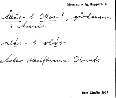 Bild på arkivkortet för arkivposten Ållås- l. Ollos-?