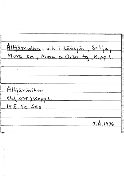Bild på arkivkortet för arkivposten Åltjärnviken