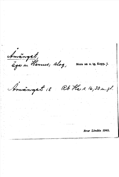 Bild på arkivkortet för arkivposten Åmänget