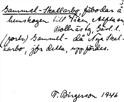 Bild på arkivkortet för arkivposten Gammel-Skallarbo