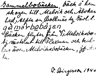 Bild på arkivkortet för arkivposten Gammelbobäcken