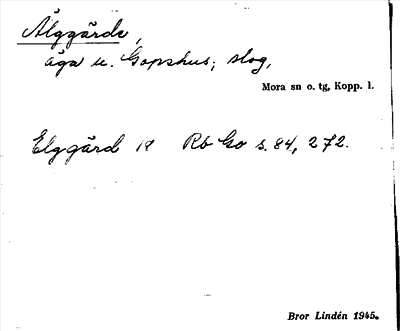 Bild på arkivkortet för arkivposten Älggärde