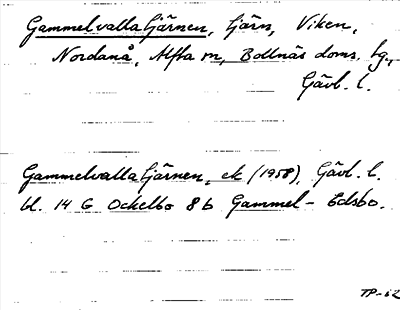 Bild på arkivkortet för arkivposten Gammelvallatjärnen