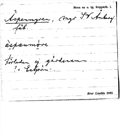 Bild på arkivkortet för arkivposten Äspenmyren