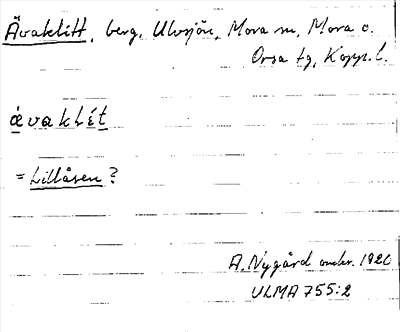 Bild på arkivkortet för arkivposten Ävaklitt