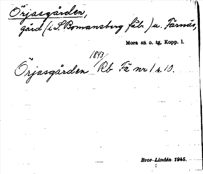 Bild på arkivkortet för arkivposten Örjasgården