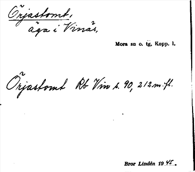 Bild på arkivkortet för arkivposten Örjastomt