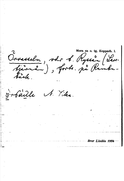 Bild på arkivkortet för arkivposten Örvasseln