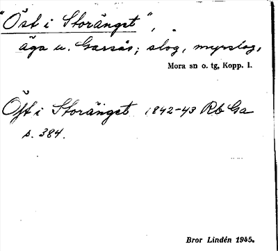 Bild på arkivkortet för arkivposten »Öst i Storänget»