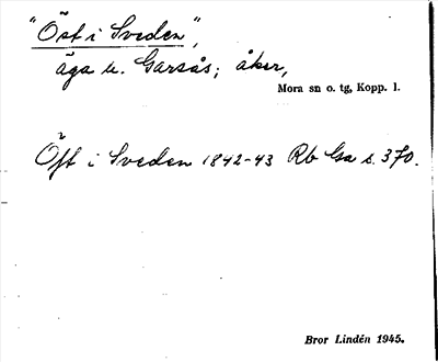 Bild på arkivkortet för arkivposten »Öst i Sveden»