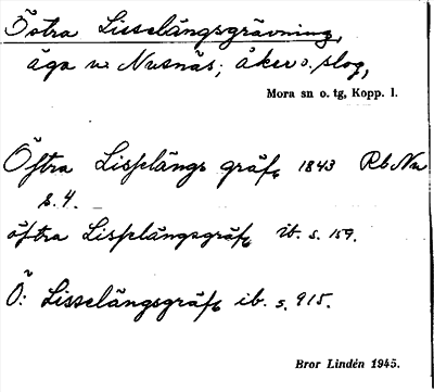 Bild på arkivkortet för arkivposten Östra Lisselängsgrävning
