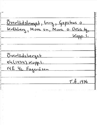 Bild på arkivkortet för arkivposten Överlädsberget
