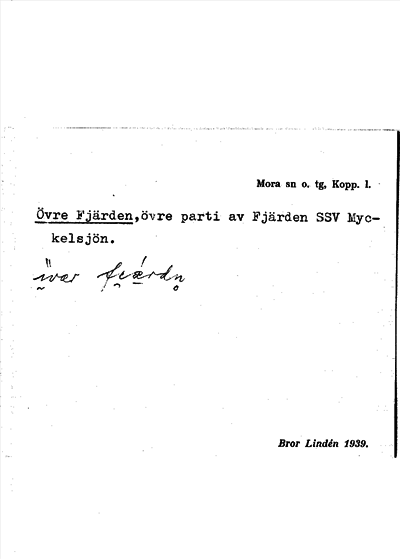 Bild på arkivkortet för arkivposten Övre Fjärden