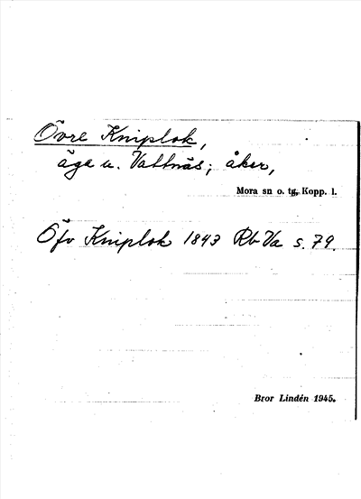 Bild på arkivkortet för arkivposten Övre Kniplok