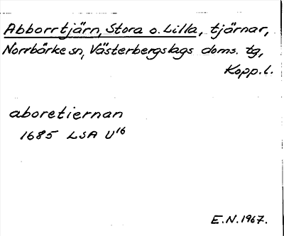 Bild på arkivkortet för arkivposten Abborrtjärn, Stora o. Lilla