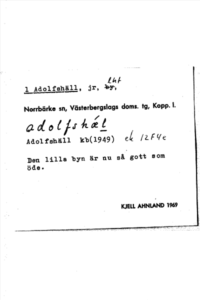 Bild på arkivkortet för arkivposten Adolfshäll