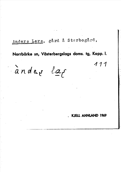 Bild på arkivkortet för arkivposten Anders Lars
