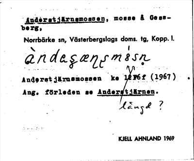 Bild på arkivkortet för arkivposten Anderstjärnsmossen