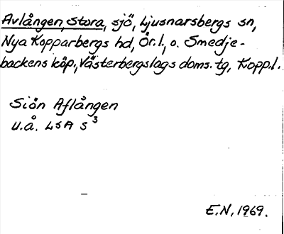 Bild på arkivkortet för arkivposten Avlången, Stora