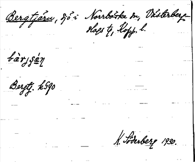 Bild på arkivkortet för arkivposten Bergtjärn
