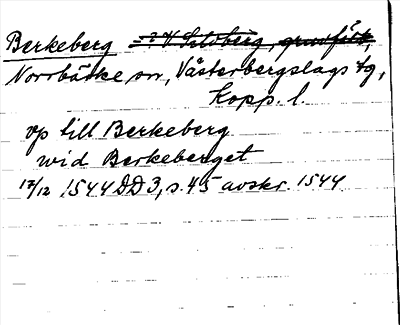 Bild på arkivkortet för arkivposten Berkeberg