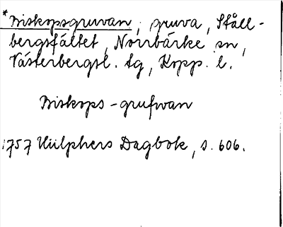 Bild på arkivkortet för arkivposten *Biskopsgruvan