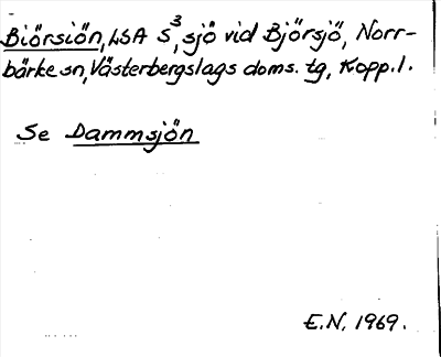 Bild på arkivkortet för arkivposten Biörsiön