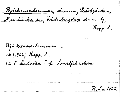 Bild på arkivkortet för arkivposten Björkmossdammen