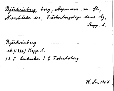 Bild på arkivkortet för arkivposten Björkrisberg