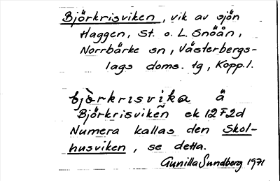 Bild på arkivkortet för arkivposten Björkrisviken