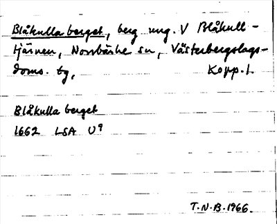 Bild på arkivkortet för arkivposten Blåkulla berget