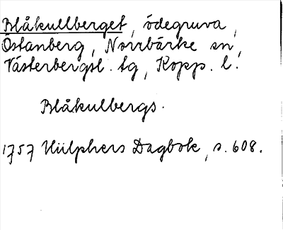 Bild på arkivkortet för arkivposten Blåkullberget
