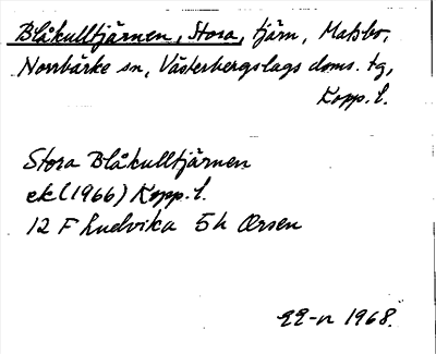 Bild på arkivkortet för arkivposten Blåkulltjärnen, Stora