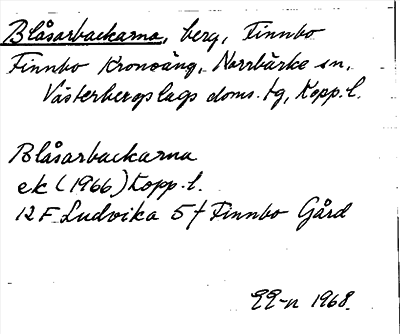 Bild på arkivkortet för arkivposten Blåsarbackarna
