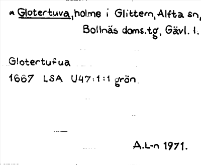 Bild på arkivkortet för arkivposten *Glotertuva
