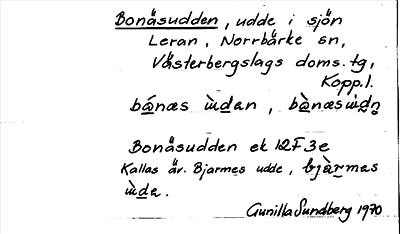 Bild på arkivkortet för arkivposten Bonäsudden
