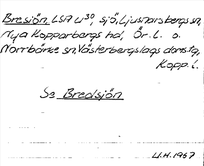 Bild på arkivkortet för arkivposten Bresiön
