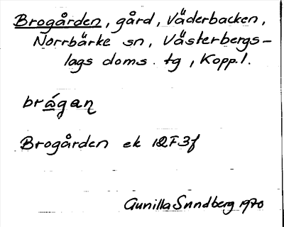 Bild på arkivkortet för arkivposten Brogården