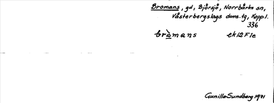 Bild på arkivkortet för arkivposten Bromans