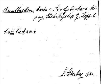 Bild på arkivkortet för arkivposten Brudbacken
