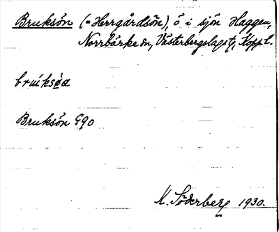 Bild på arkivkortet för arkivposten Bruksön