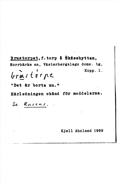 Bild på arkivkortet för arkivposten Brustorpet