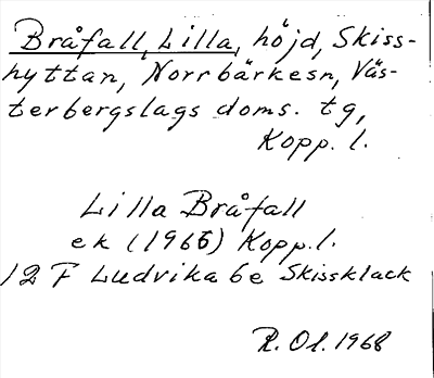 Bild på arkivkortet för arkivposten Bråfall, Lilla
