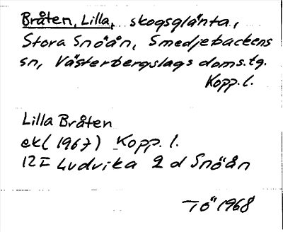Bild på arkivkortet för arkivposten Bråten, Lilla