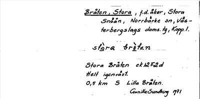 Bild på arkivkortet för arkivposten Bråten, Stora