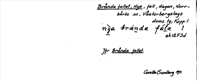Bild på arkivkortet för arkivposten Brända fallet, Nya, jfr Brända fallet
