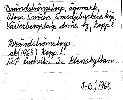 Bild på arkivkortet för arkivposten Brändströmstorp