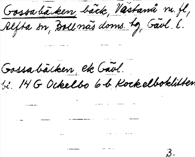 Bild på arkivkortet för arkivposten Gossabäcken