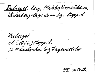 Bild på arkivkortet för arkivposten Buberget